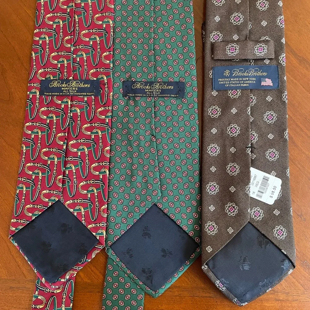 Set of 3! Brooks Brothers 100% Silk Ties - Picture 6 of 6